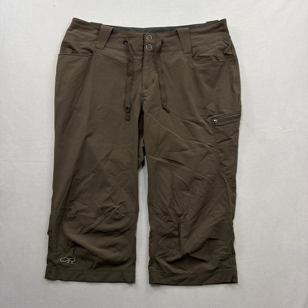 Outdoor Research Capris Ferrosi Stretch Hiking Pockets Taupe Brown Women 10